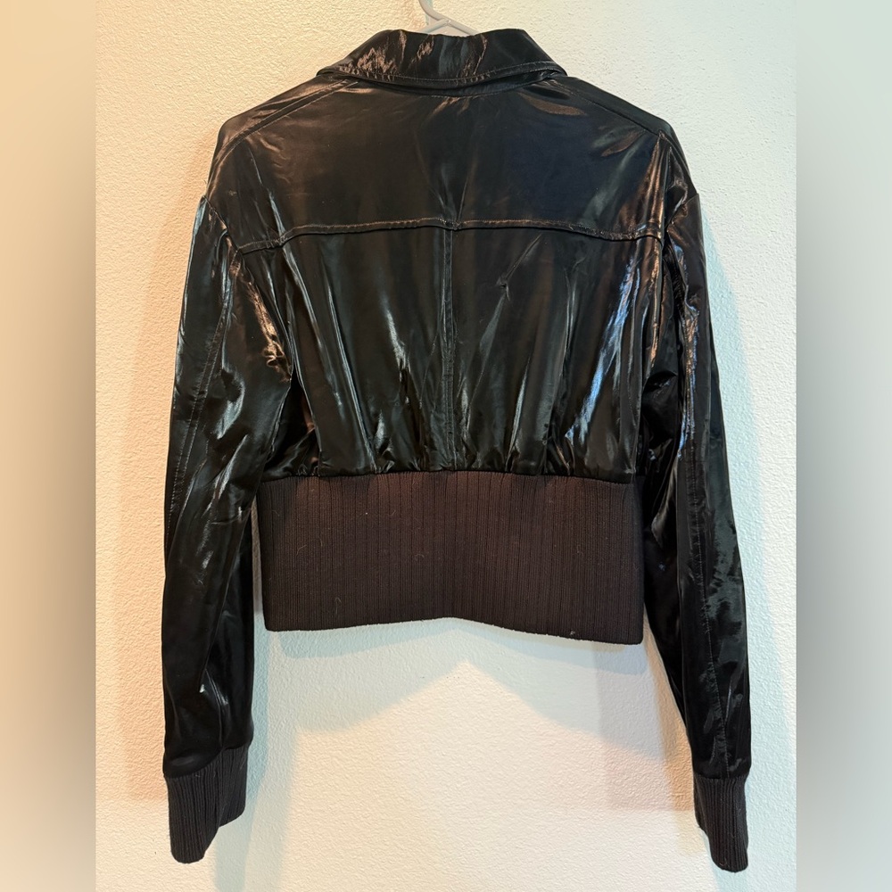 Sleek Black Bomber Jacket from Italy - Picture 4 of 4